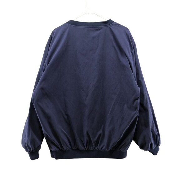 Vintage Golf Jacket Pullover Mens L Windbreaker Navy Blue Crewneck Nylon - Picture 2 of 9